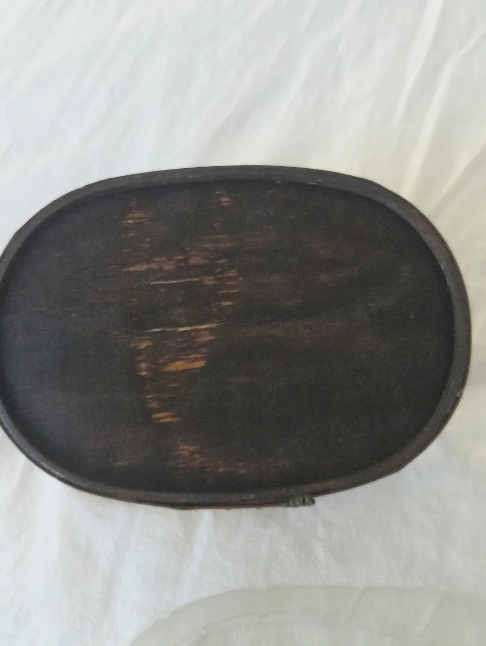 Oval Bamboo & Brass Planter with Handles And Plastic Liner